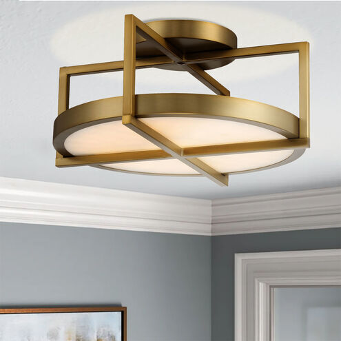 Boada LED 14 inch Soft Brass Semi Flush Ceiling Light